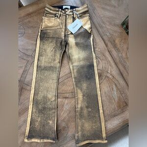 Frame Denim Men’s Two-Tone Gold and Black Skinny Jeans